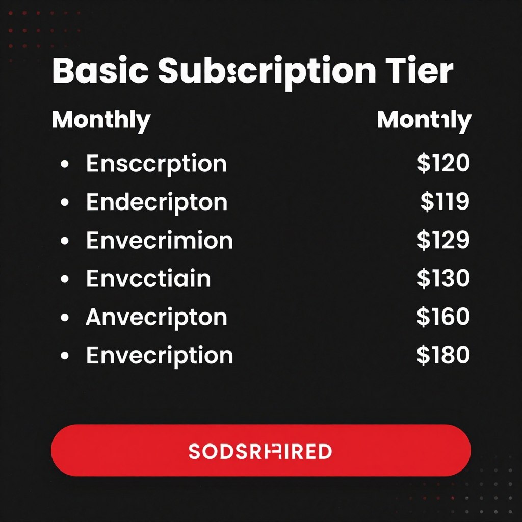 Basic subscription tier pricing card