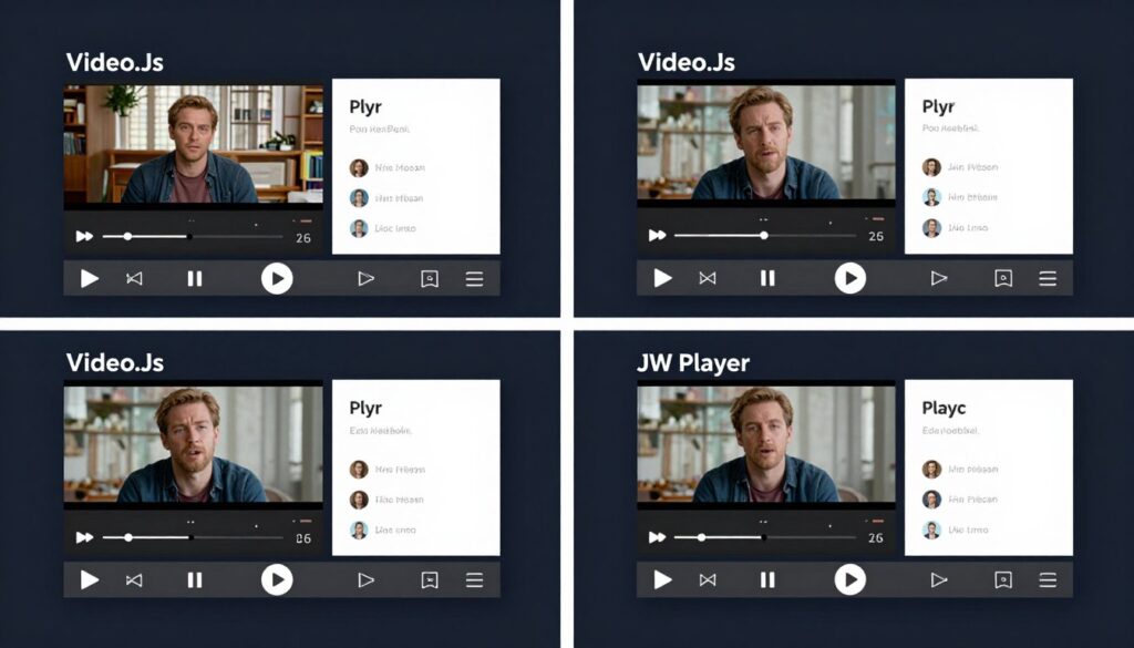 Comparison of video players including Video.js and Plyr