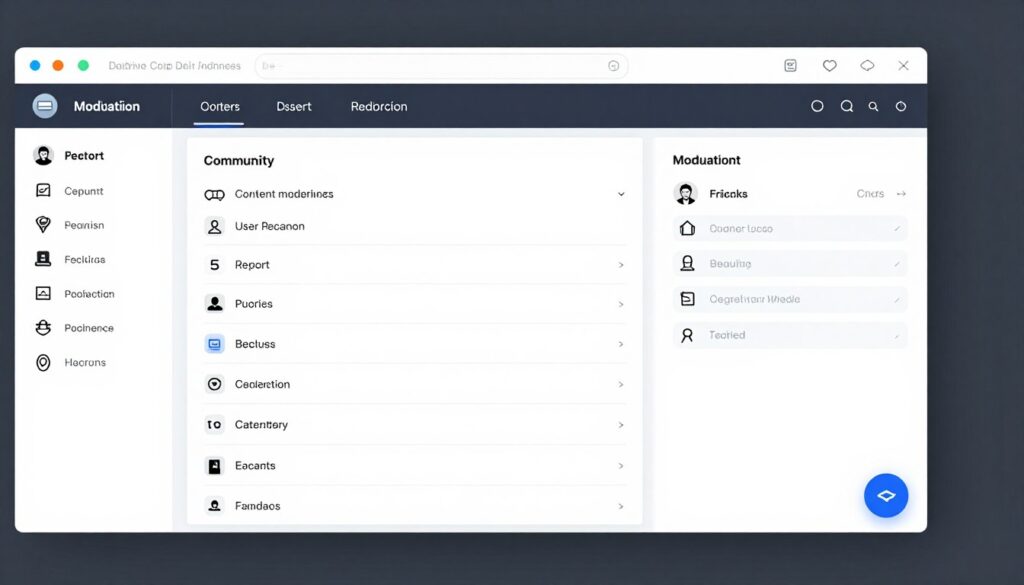 Content moderation dashboard and community guidelines