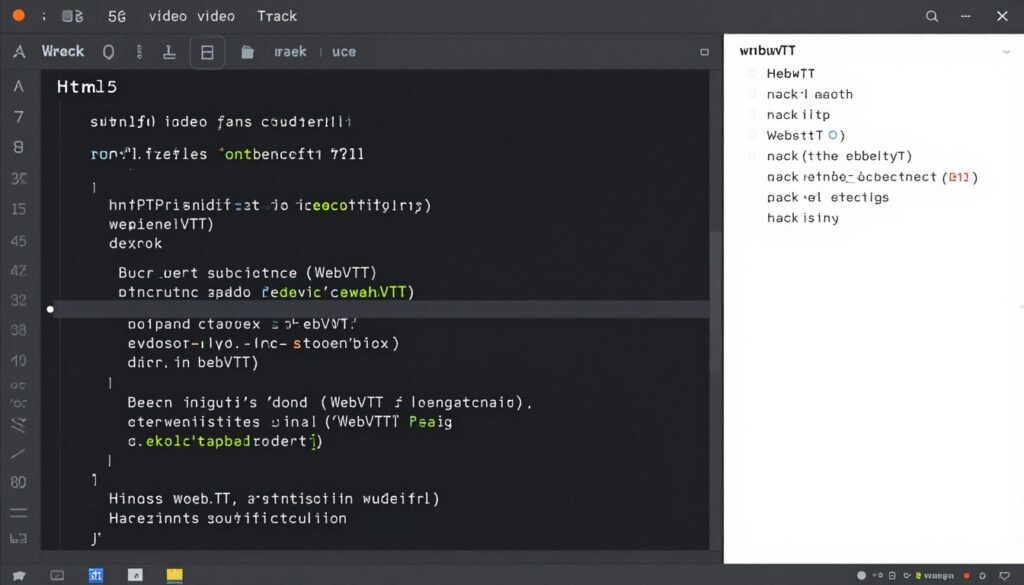 HTML5 video element code with subtitle track implementation