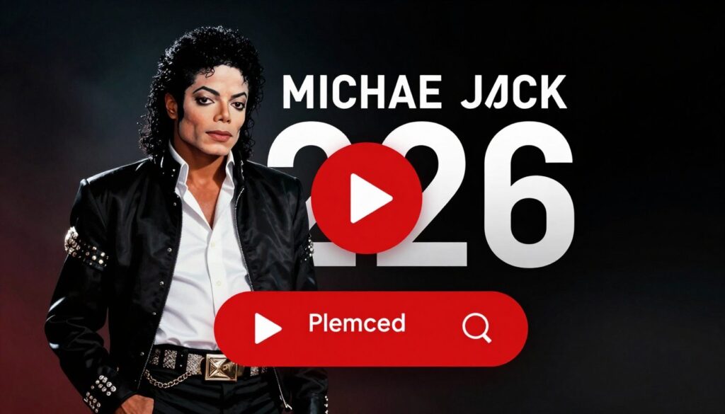 Large hero banner featuring Michael Jackson 2026 movie with call-to-action buttons
