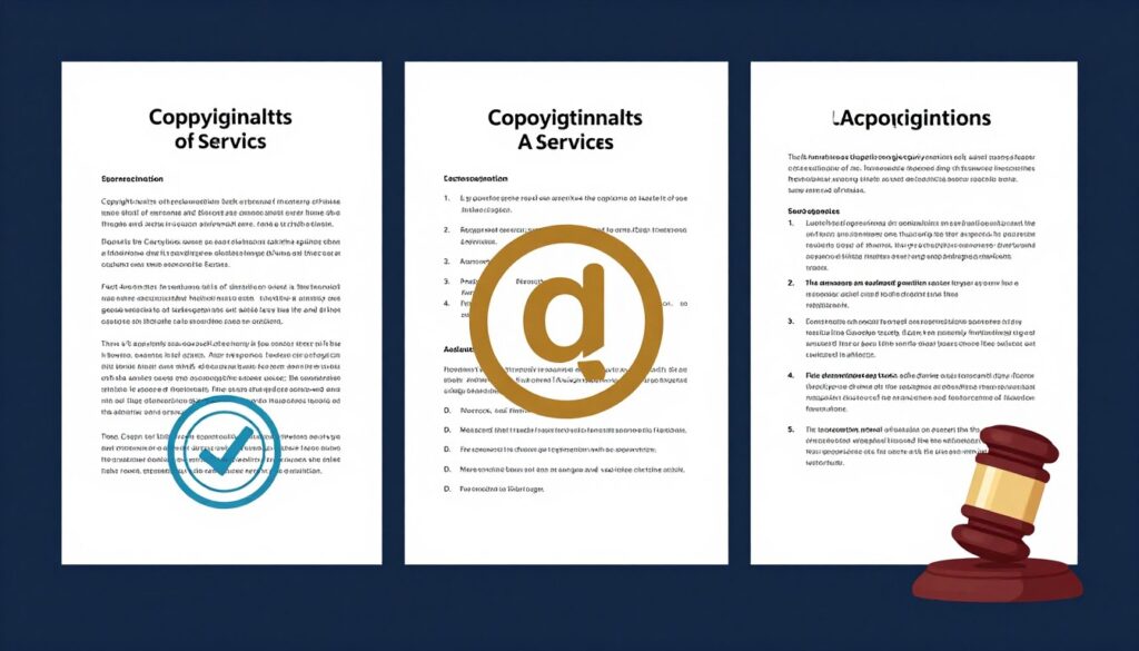 Legal documents and copyright symbols