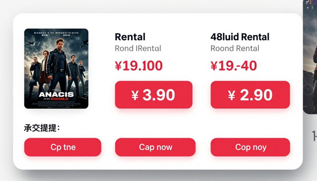 Movie rental and purchase options interface