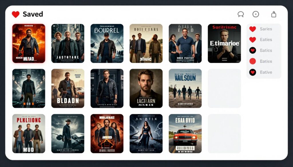My list feature showing saved movies and favorites