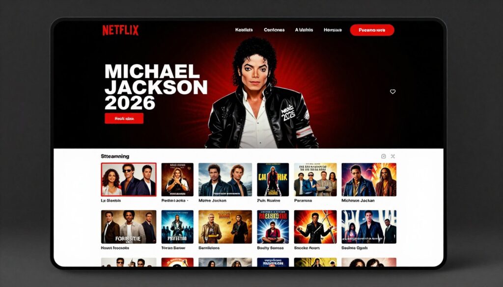 Netflix-style homepage layout with featured movie and horizontal scrolling rows