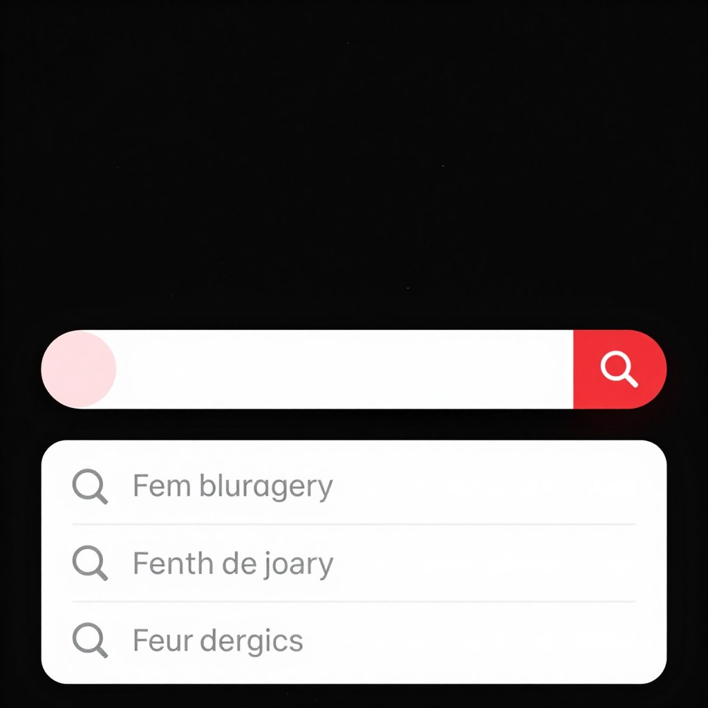 Search bar interface with red accent