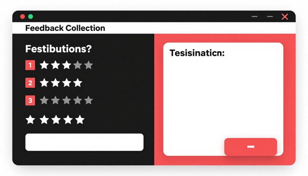 User feedback form and survey interface