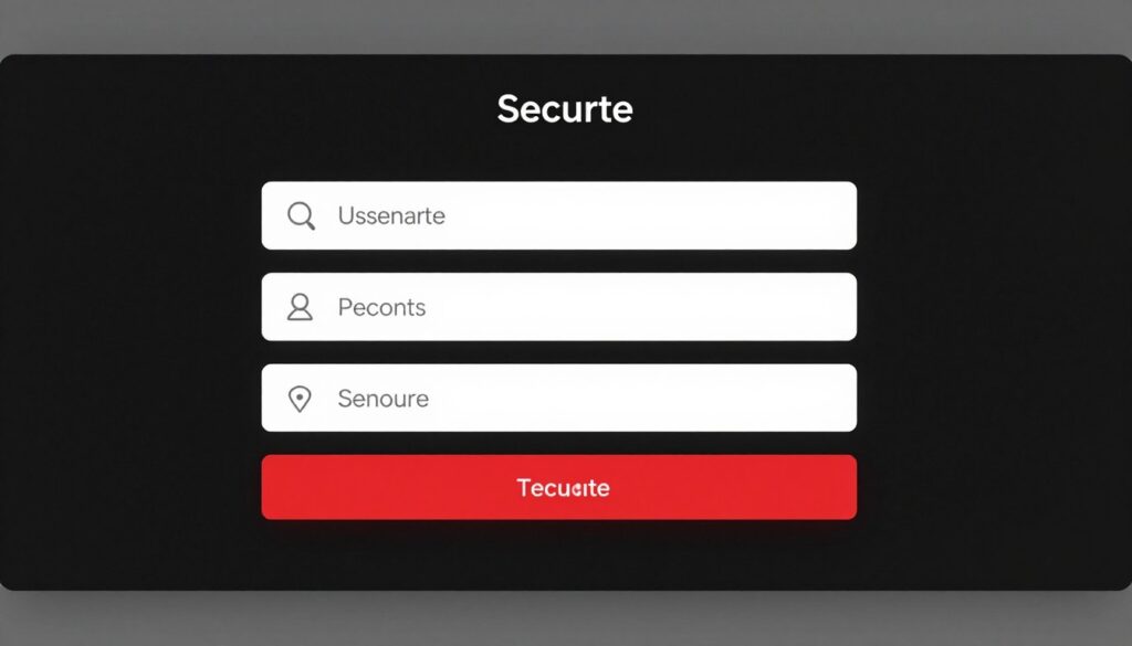User login interface with secure authentication