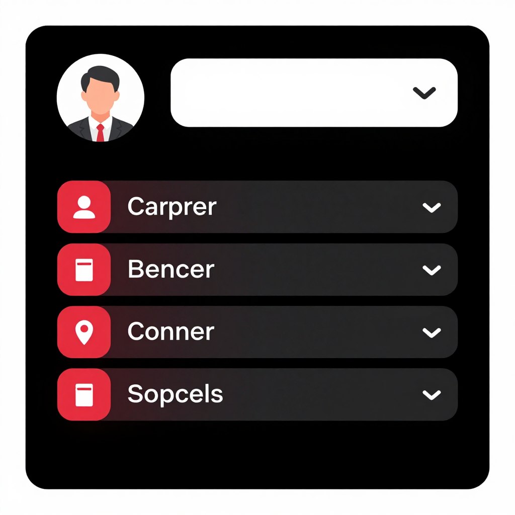 User profile menu dropdown