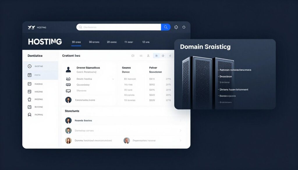 Web hosting dashboard showing server management interface