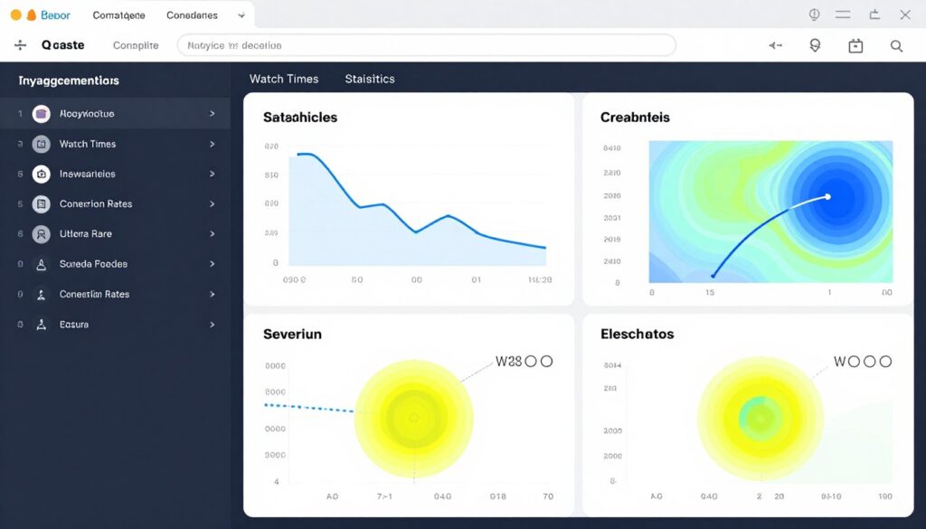 Website analytics dashboard with user behavior metrics