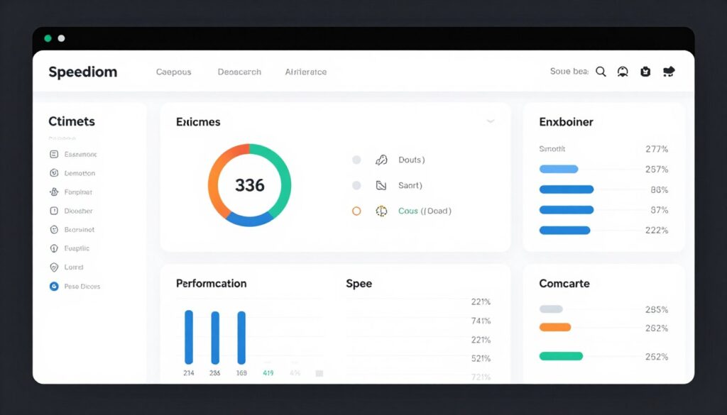 Website performance metrics dashboard showing load times